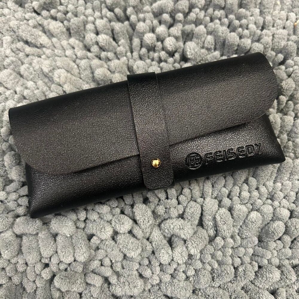 Women's Black Sunglasses w/leather cover